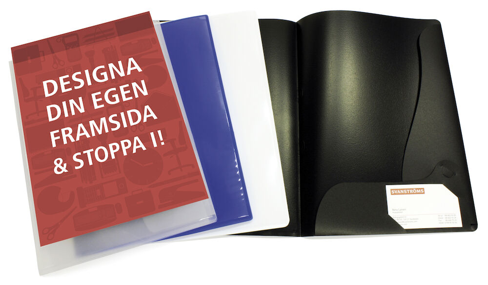 Niceday Mapp 2-klaffar med ficka A4 svart