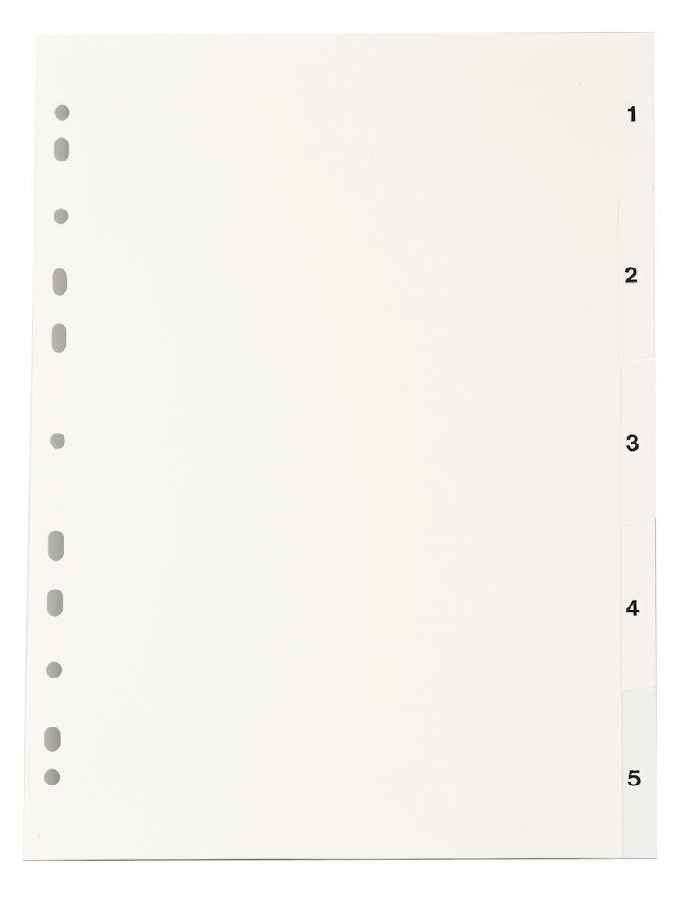 White Box Register vit PP A4 1-5