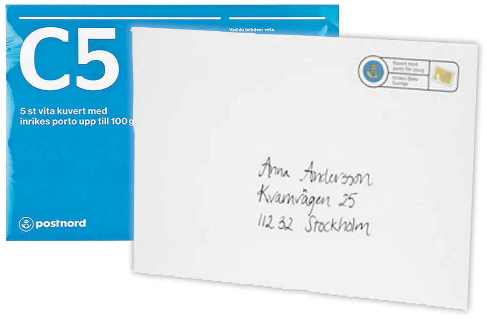Posten Kuvert med porto 5/fp