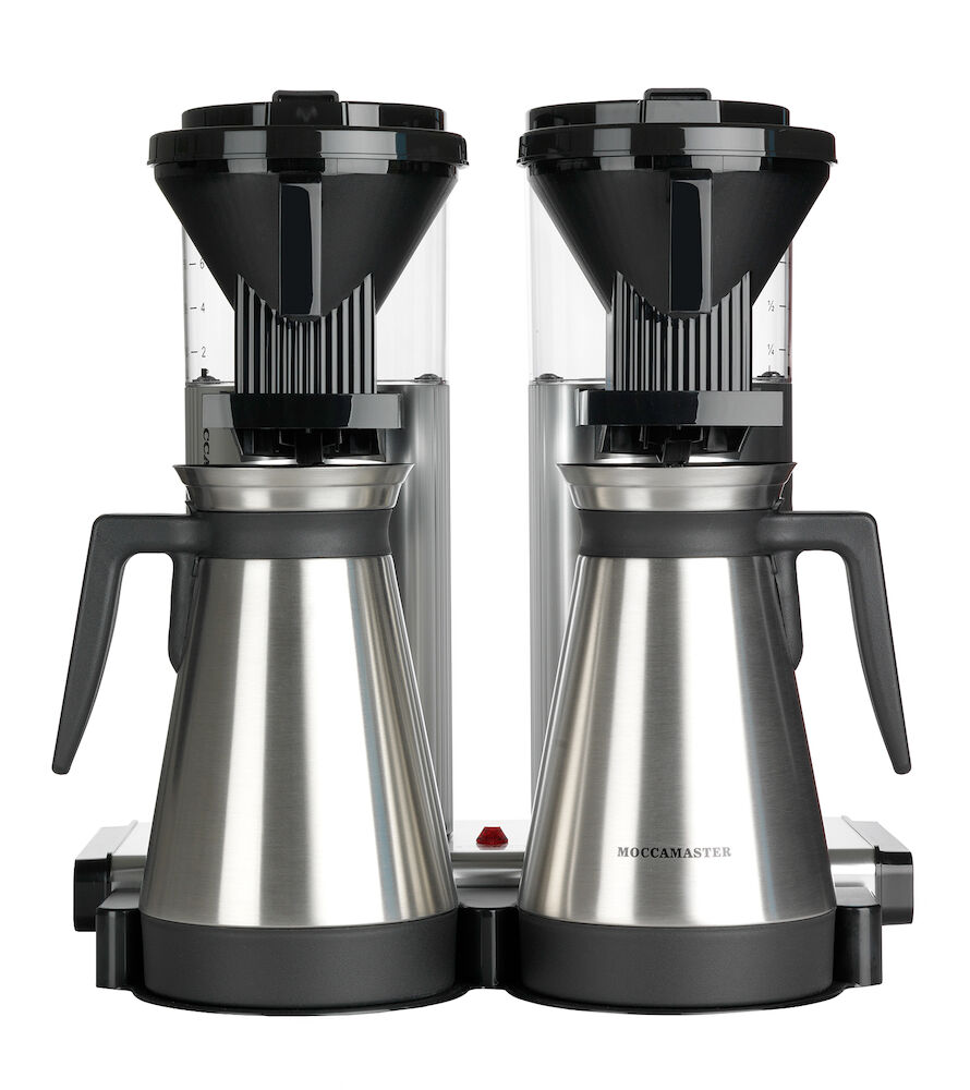 Dubbel kaffebryggare vit med termoskannor Dubbel kaffebryggare vit med termoskannor