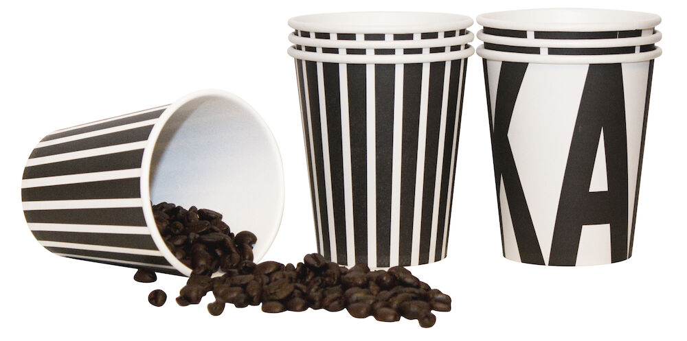NoBrand Pappersmugg Black & White 24 cl sorterade mönster 50 st/rör