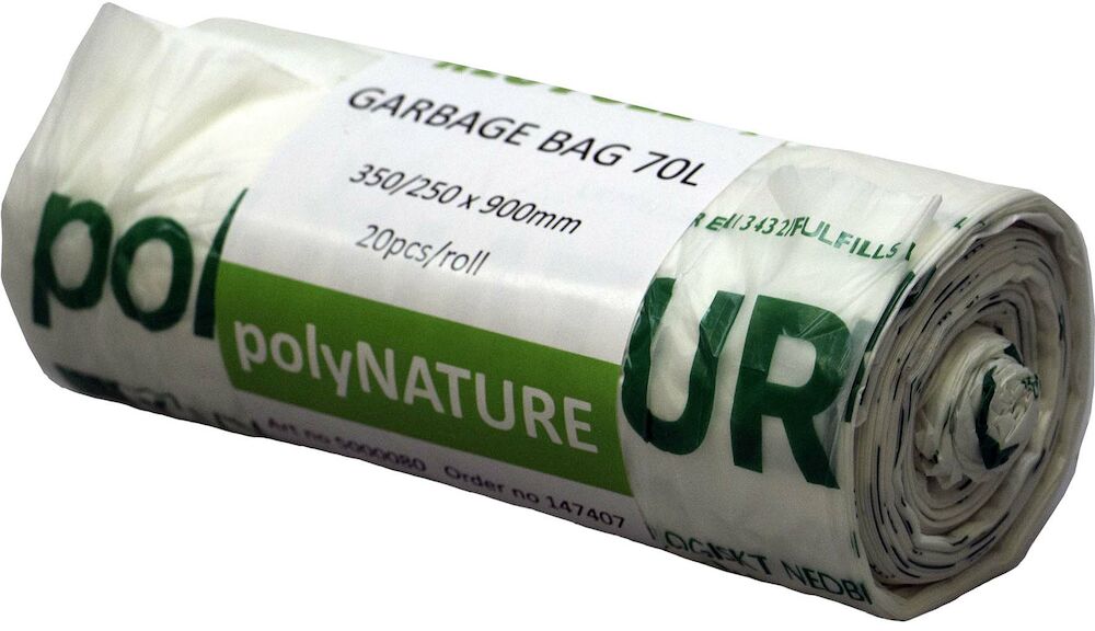 PolyNature Sopsäck 70 liter vit 20 st/fp