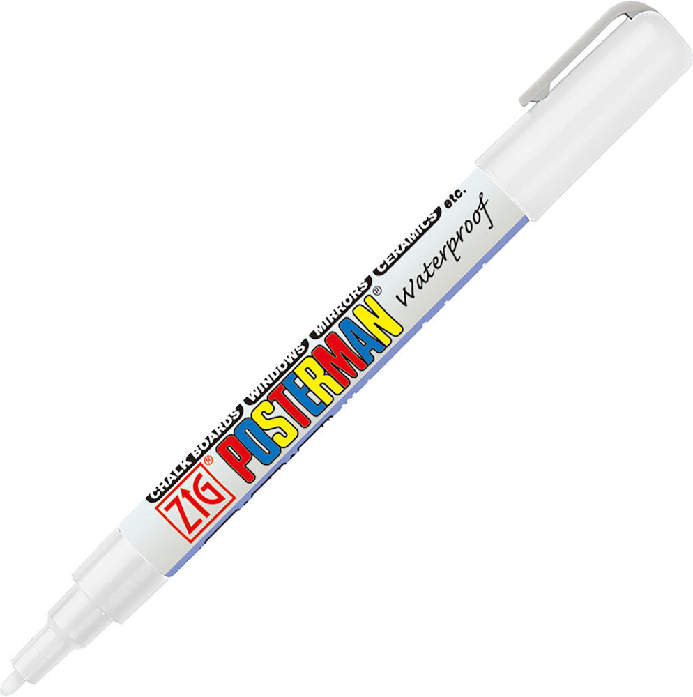 Zig Märkpenna Posterman 1 mm Vattenfast Vit