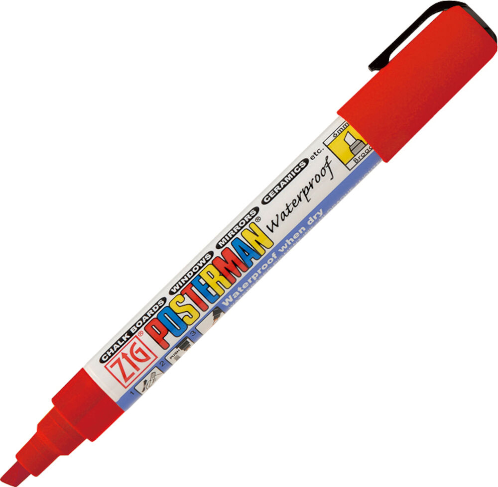 Zig Märkpenna Posterman 6 mm Vattenfast Röd