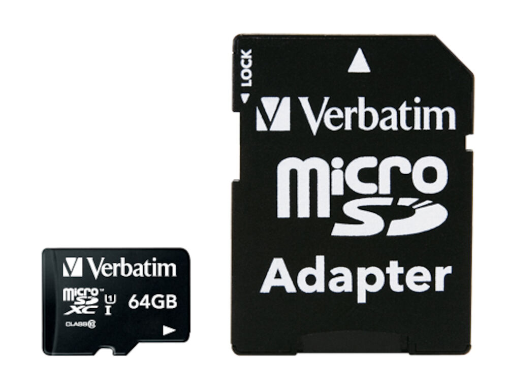 Verbatim SDHC/MicroSDHC 64GB Svart
