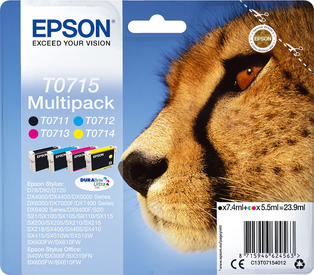 Epson Bläck T0715 CMYK 4/fp