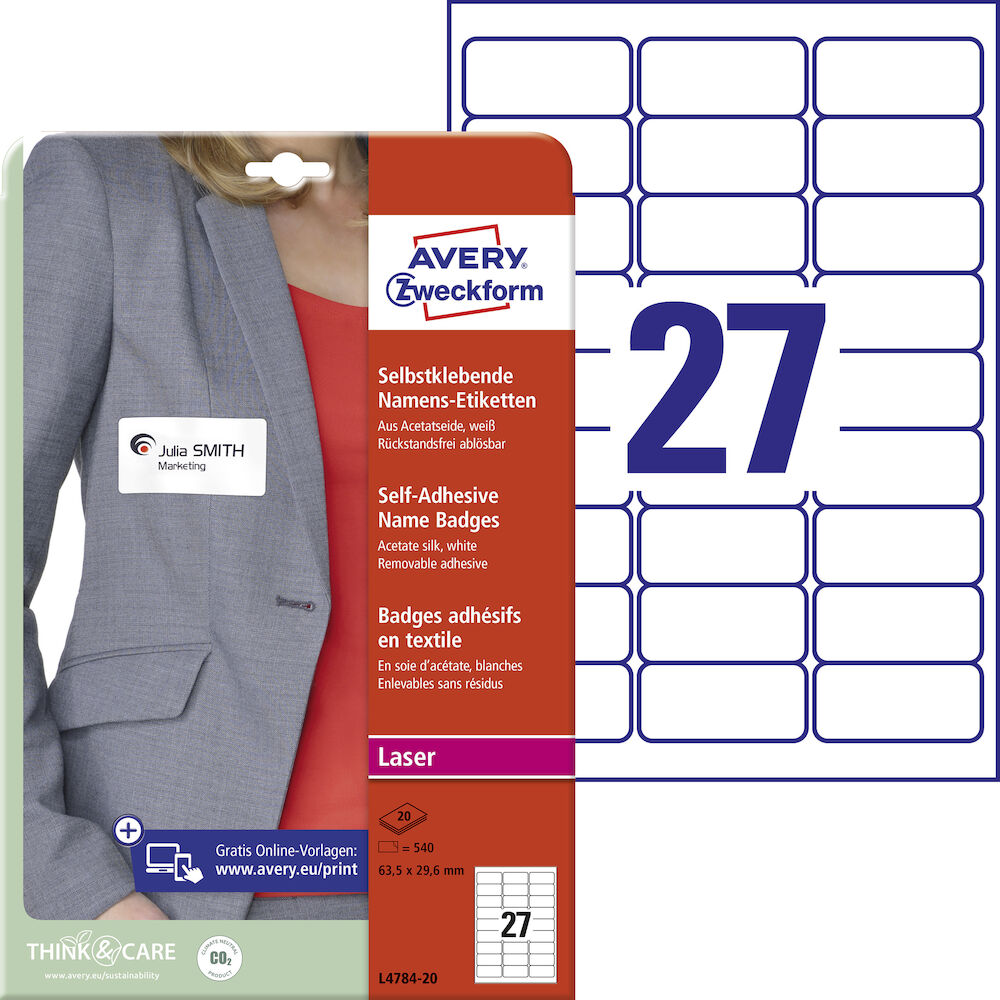 Avery Etikett L4784 namnskylt 540/fp