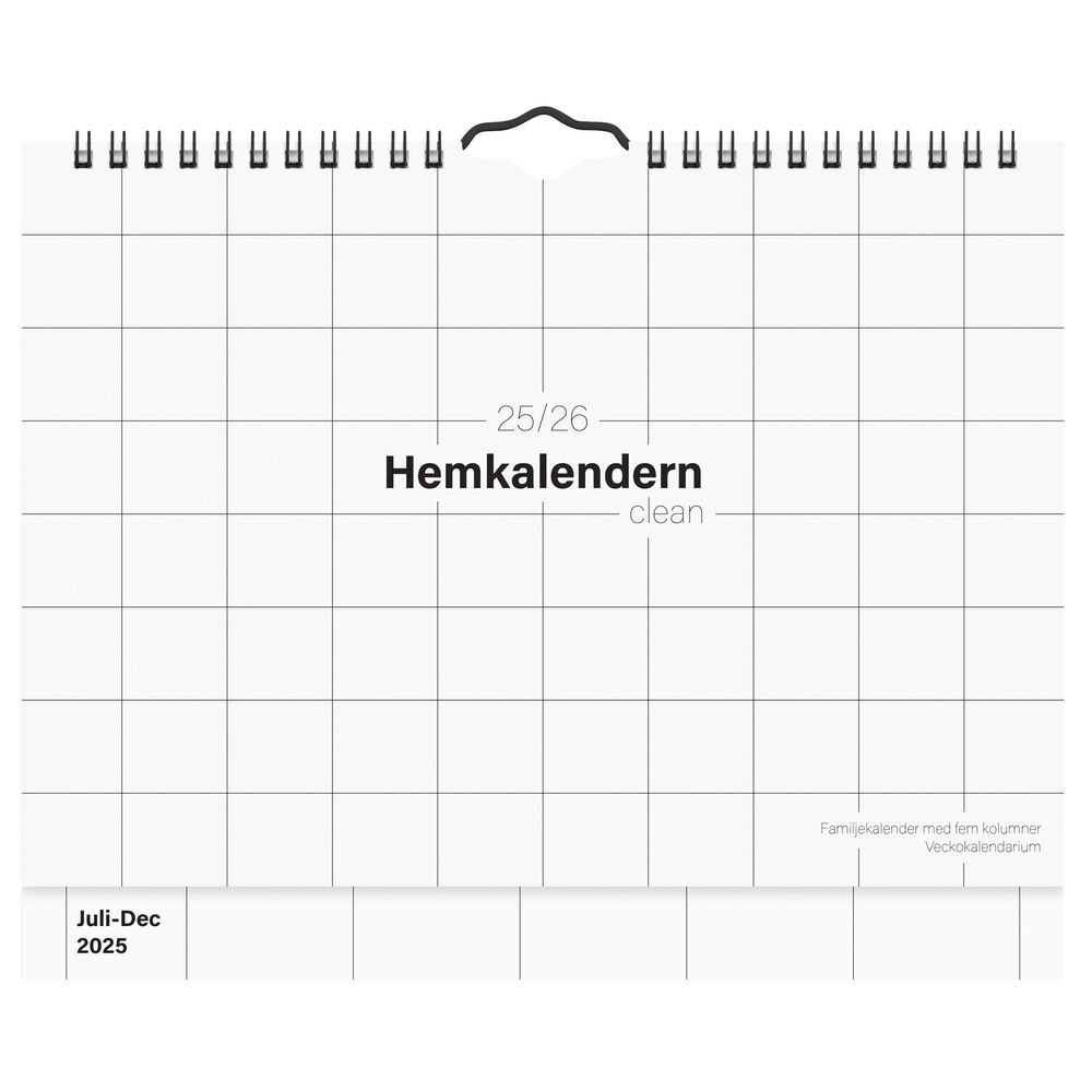 Burde Väggkalender Hemkalendern Clean 25/26