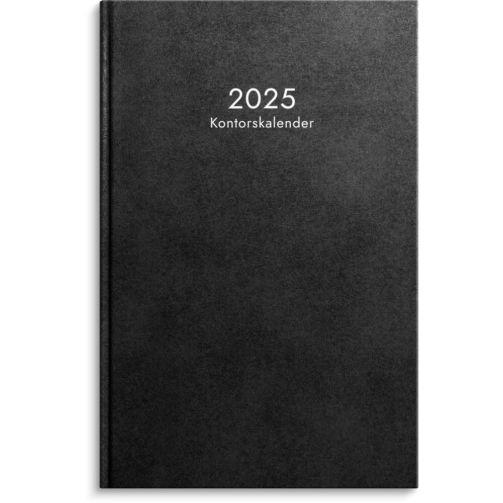 Burde Kontorskalender 2025 svart konstläder