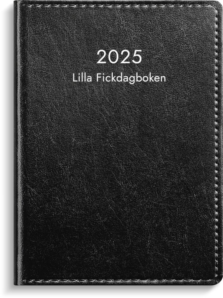 Burde Lilla Fickdagboken 2025 svart konstläder