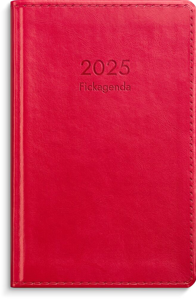 Burde Kalender Fickagenda 2025 rött konstläder