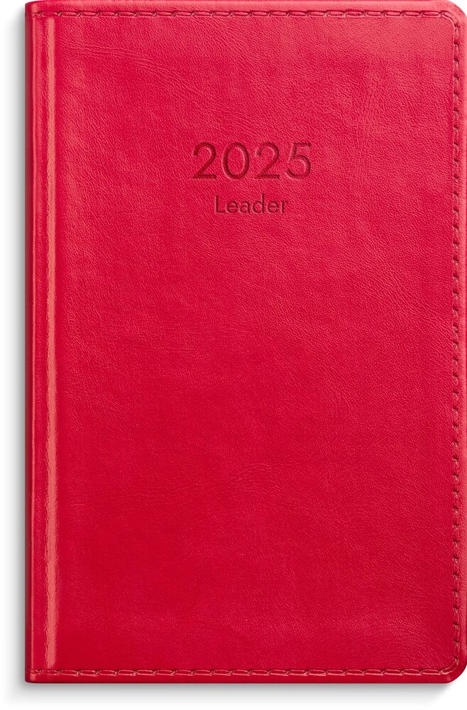 Burde Kalender Leader 2025 rött konstläder
