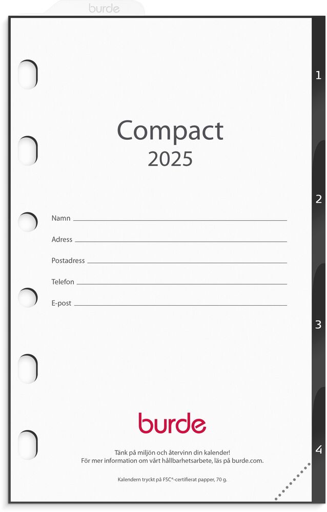 Burde Kalender Compact grund 2025