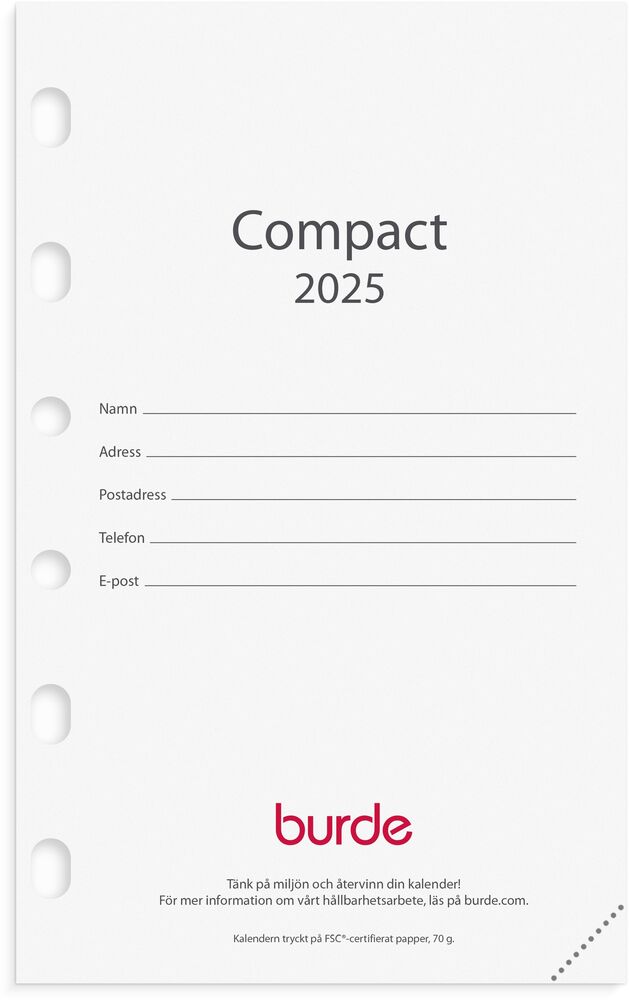 Burde Compact kalendersats 2025
