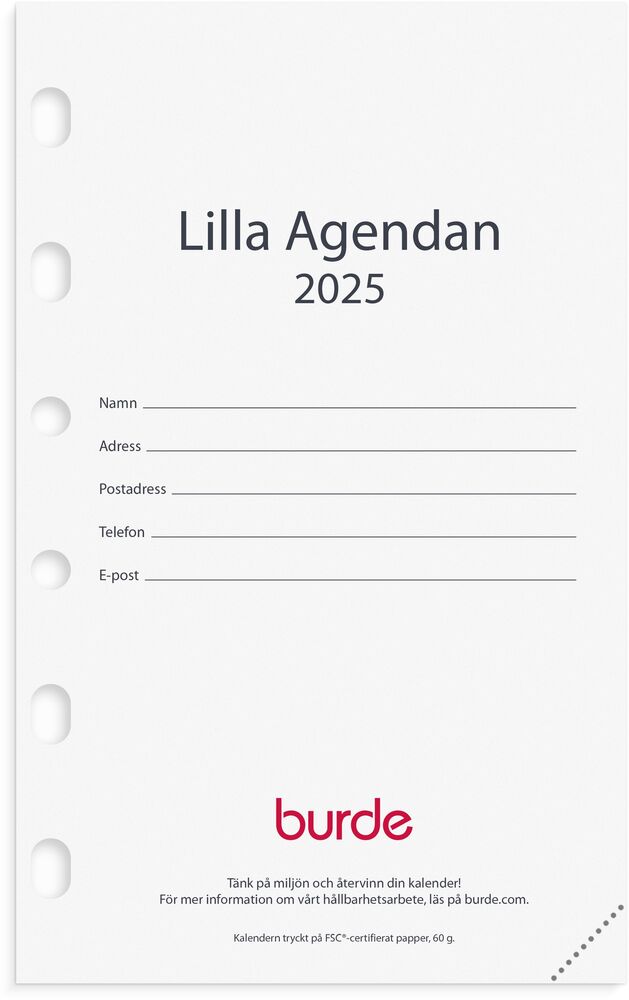 Burde Kalendersats Compact Lilla 2025