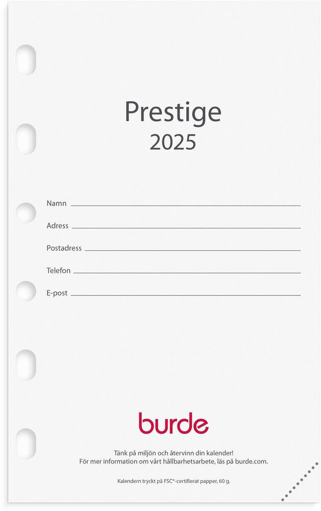 Burde Kalendersats Compact Prestige 2025