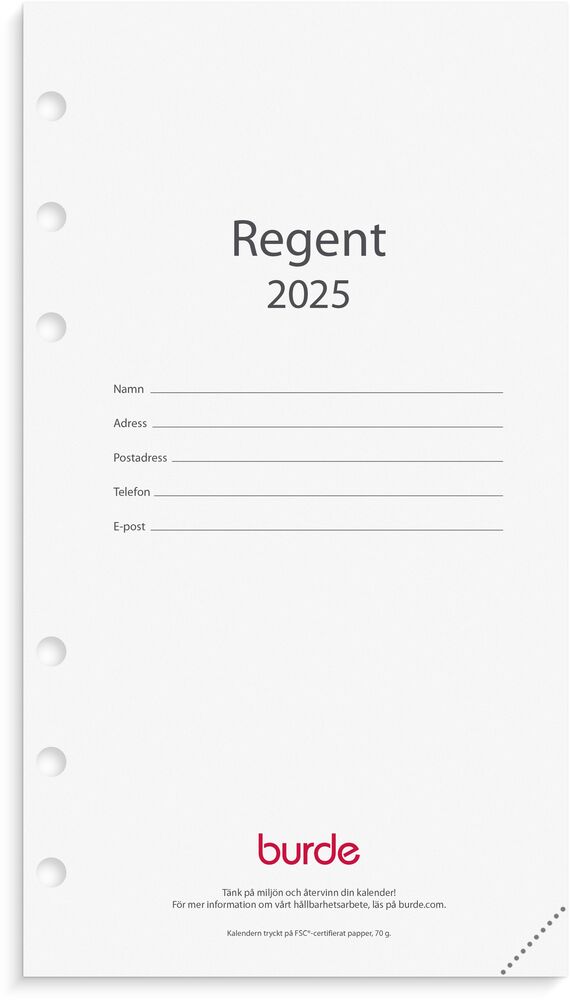 Burde Regent kalendersats 2025