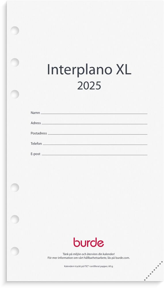 Burde Kalendersats Regent Interplano XL 2025