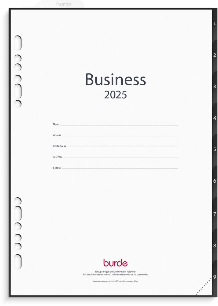 Burde Kalender Business grund 2025