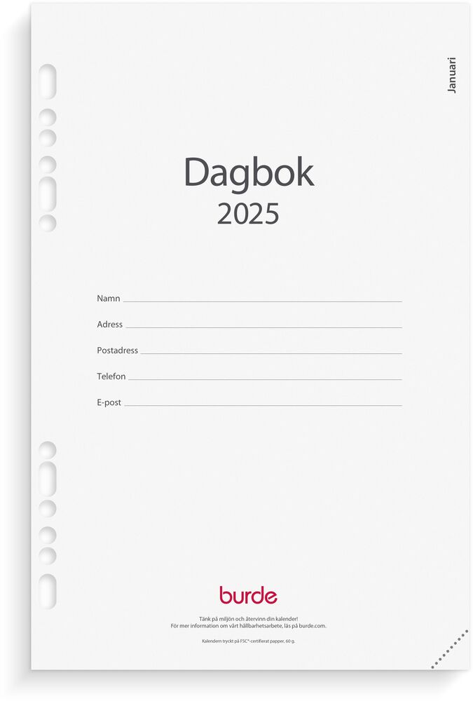 Burde Kalendersats Business Dagbok 2025