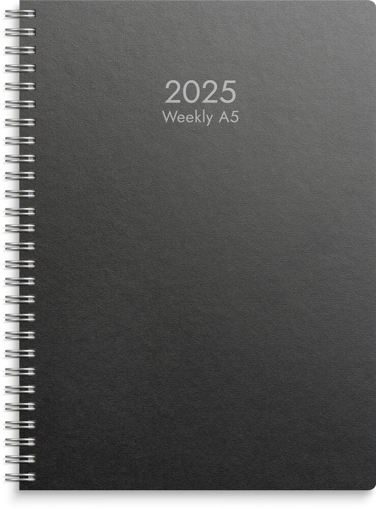 Burde Kalender Weekly Eco Line 2025 A5 svart