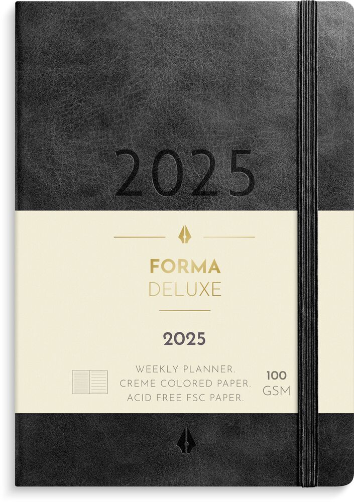 Burde Kalender Forma Deluxe Svart S 2025 A6