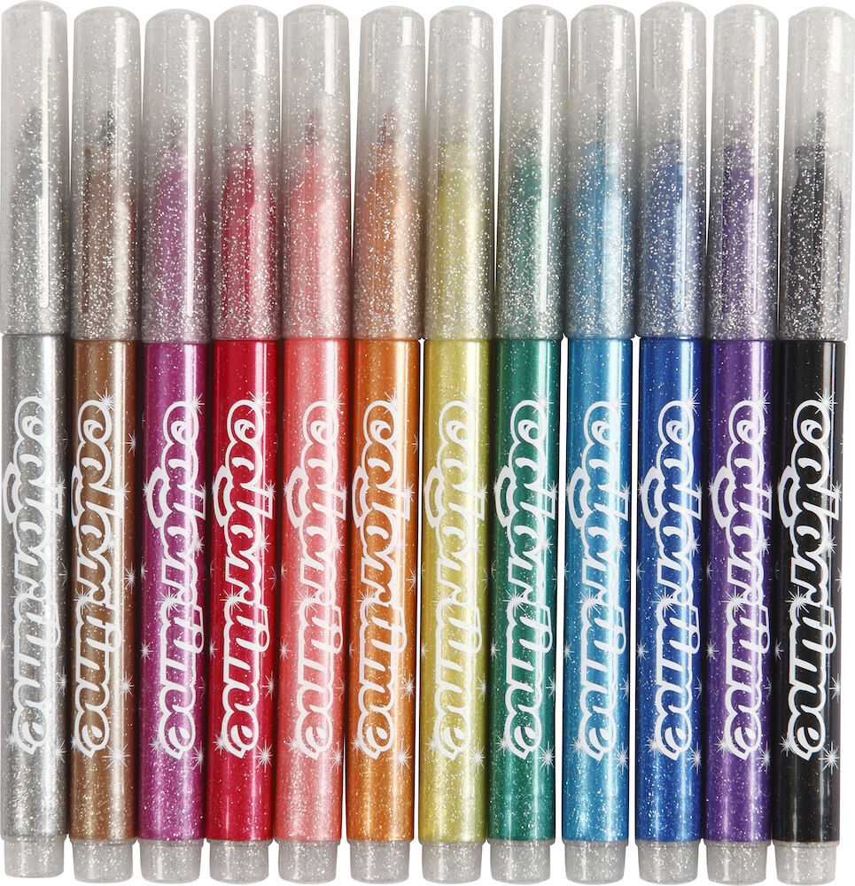 Colortime Tuschpennor glitter 12/fp