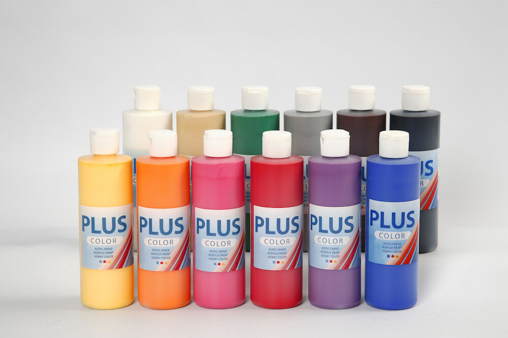 Plus Color Hobbyfärg 12x250ml