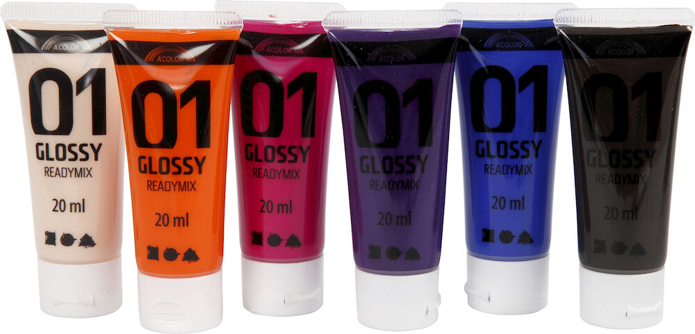 Creativ Company Akrylfärg blank komplett 6 x 20 ml