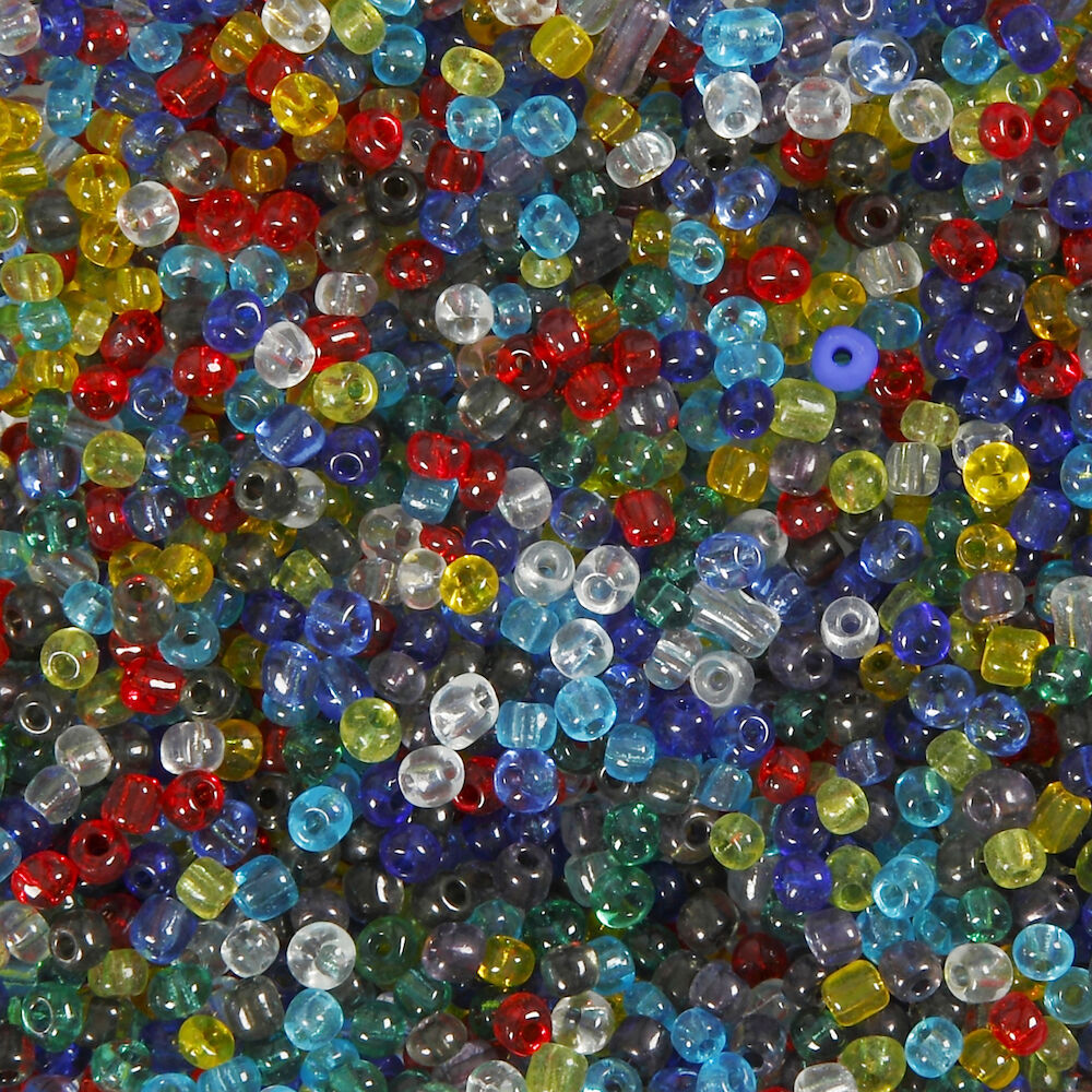 Creativ Company Pärlor Rocai 4 mm Mixade transparenta färger 1000g