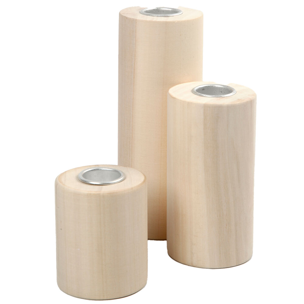 Creativ Company Ljusstakar i trä 3-pack