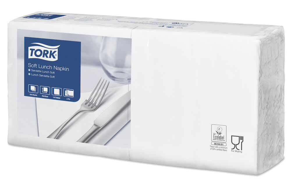 Tork Servett Lunch 3-lager Vit