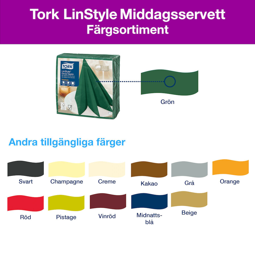 Tork Servett LinStyle Mörkgrön 50/fp