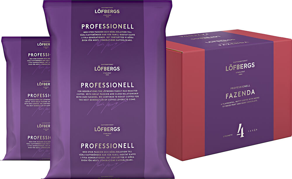 Löfbergs Kaffe Professionell Fazenda Hela Bönor Mörkrost 1000 g