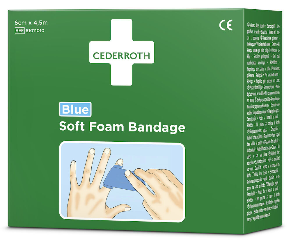 Cederroth Bandage Soft Foam Bandage Blue 4,5 Meter x 60 mm