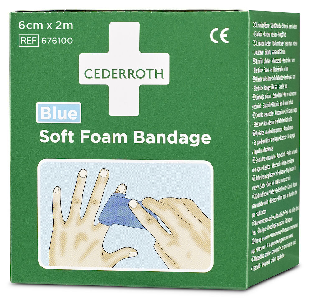 Cederroth Bandage Soft Foam Bandage Blue 2 Meter x 60 mm