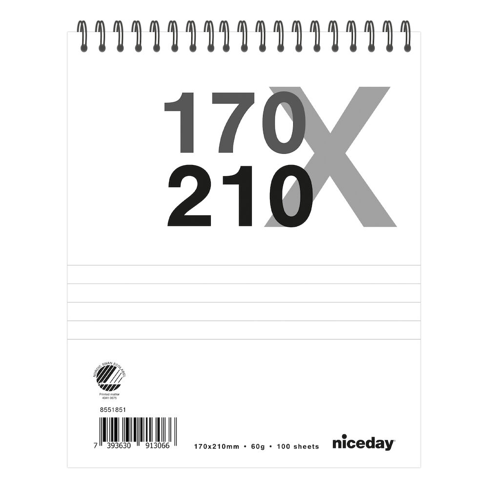 Niceday Stenogramblock 170x210mm 60g