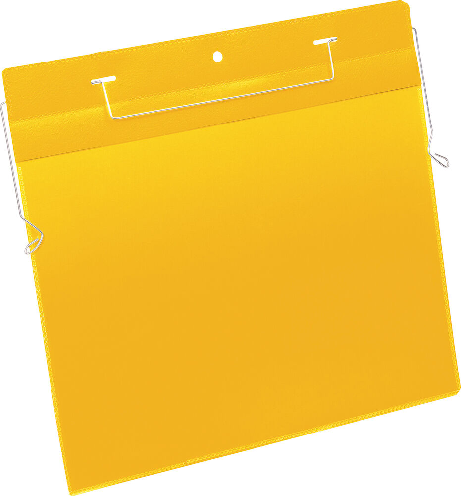Durable Plastficka A4L trådbygel gul 50 st/fp