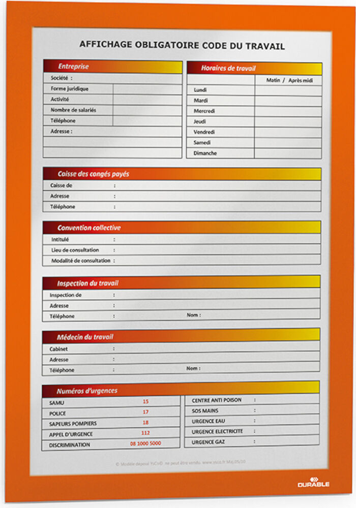 Durable Inforam Duraframe A4 orange 2 st/fp