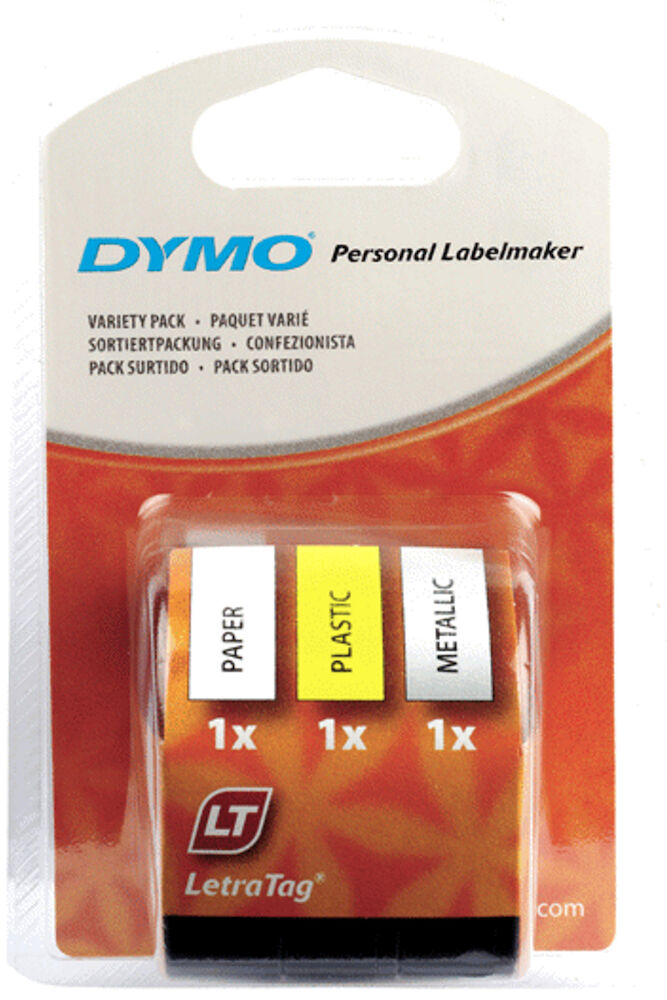 Dymo Märkband LetraTag 12 mm 3-pack