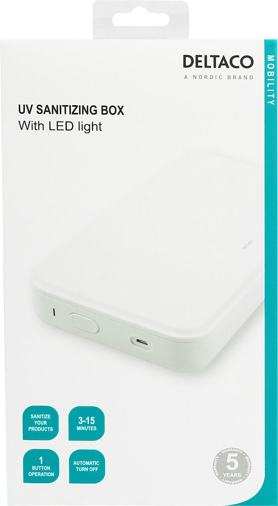 Deltaco UV-desinfektionsbox Vit