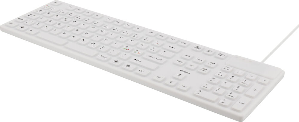 Deltaco Tangentbord IP68 silikon Vit