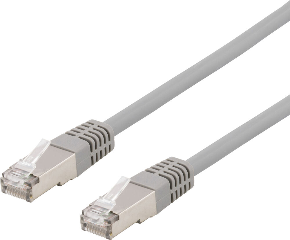 Deltaco Nätverkskabel U/UTP Cat6 patchkabel 0,5 Meter Grå