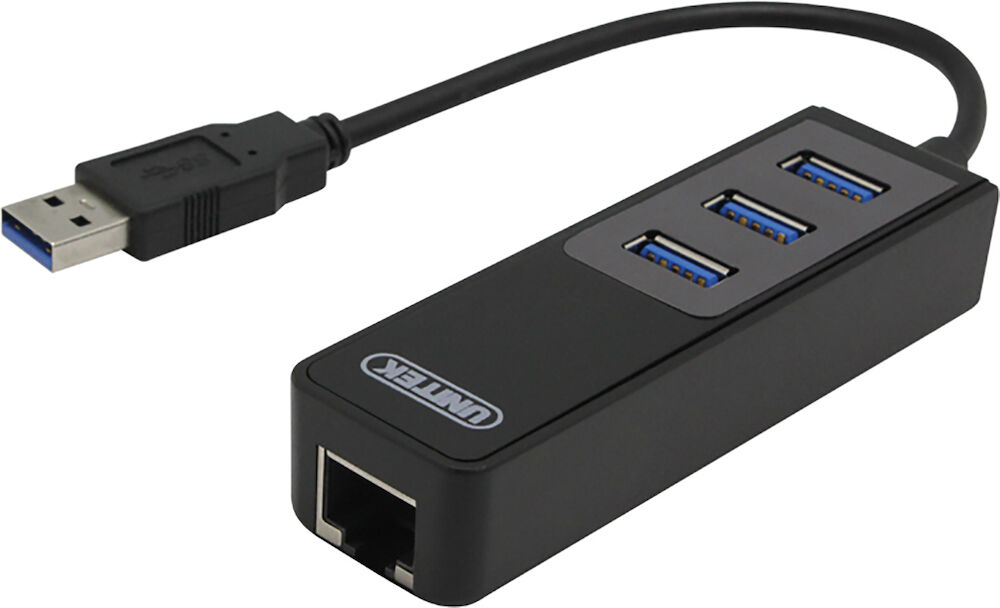 Deltaco USB 3.0 nätverksadapter 10/100/1000Mbps Svart