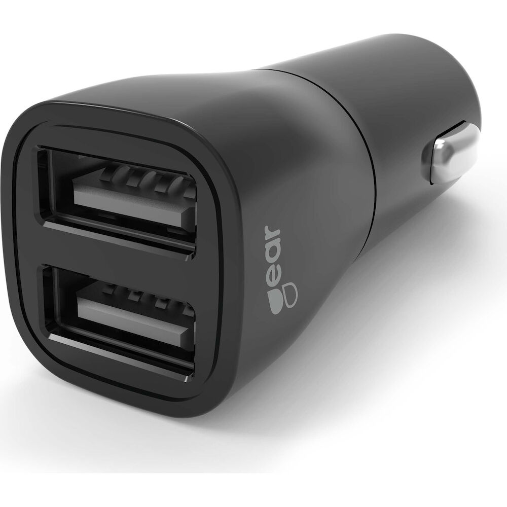 Gear Laddare 12/24V 2xUSB-A 3,4A Svart