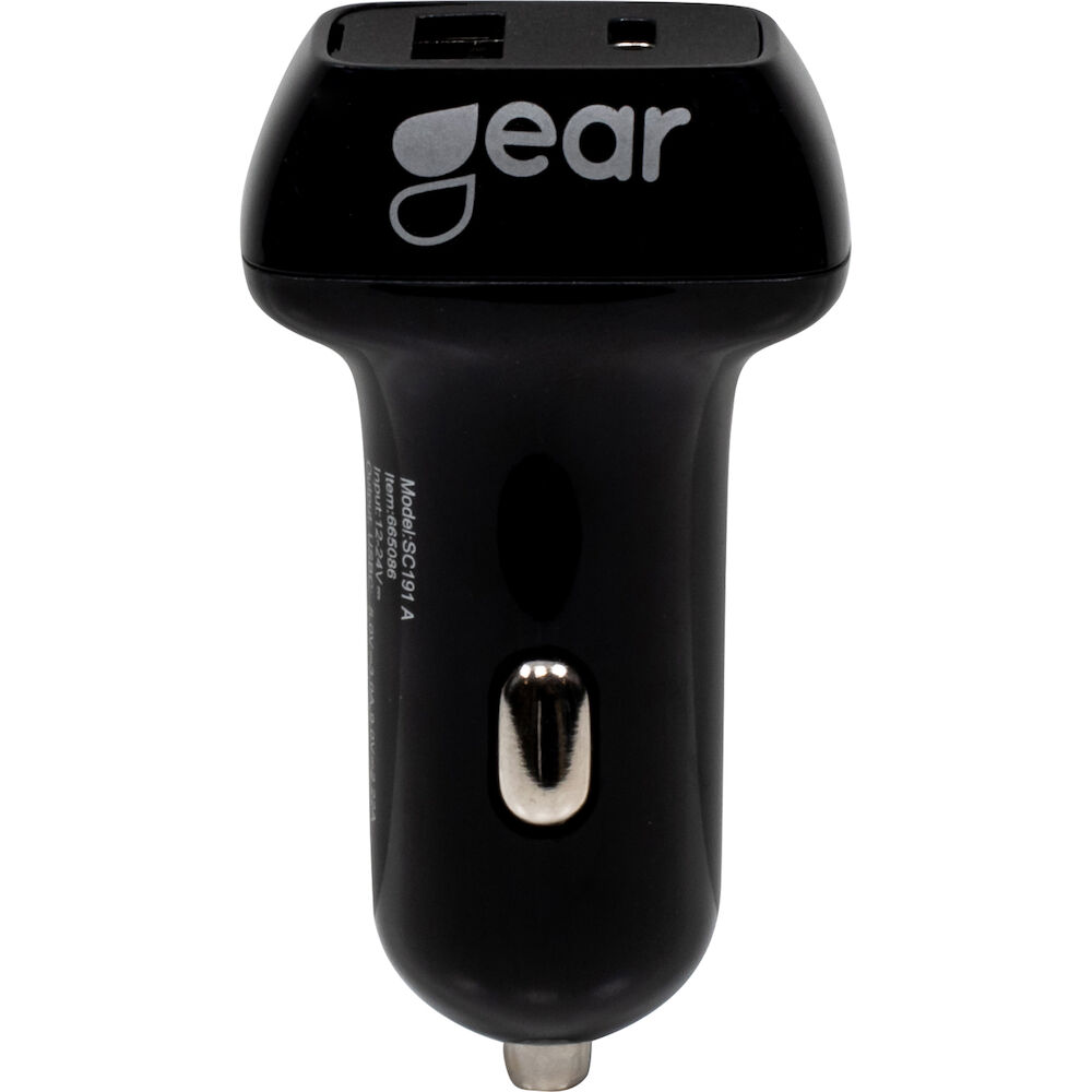 Gear Laddare 12/24V 1xUSB-C + 1xUSB-A PD 20-30W + 2,4A Svart