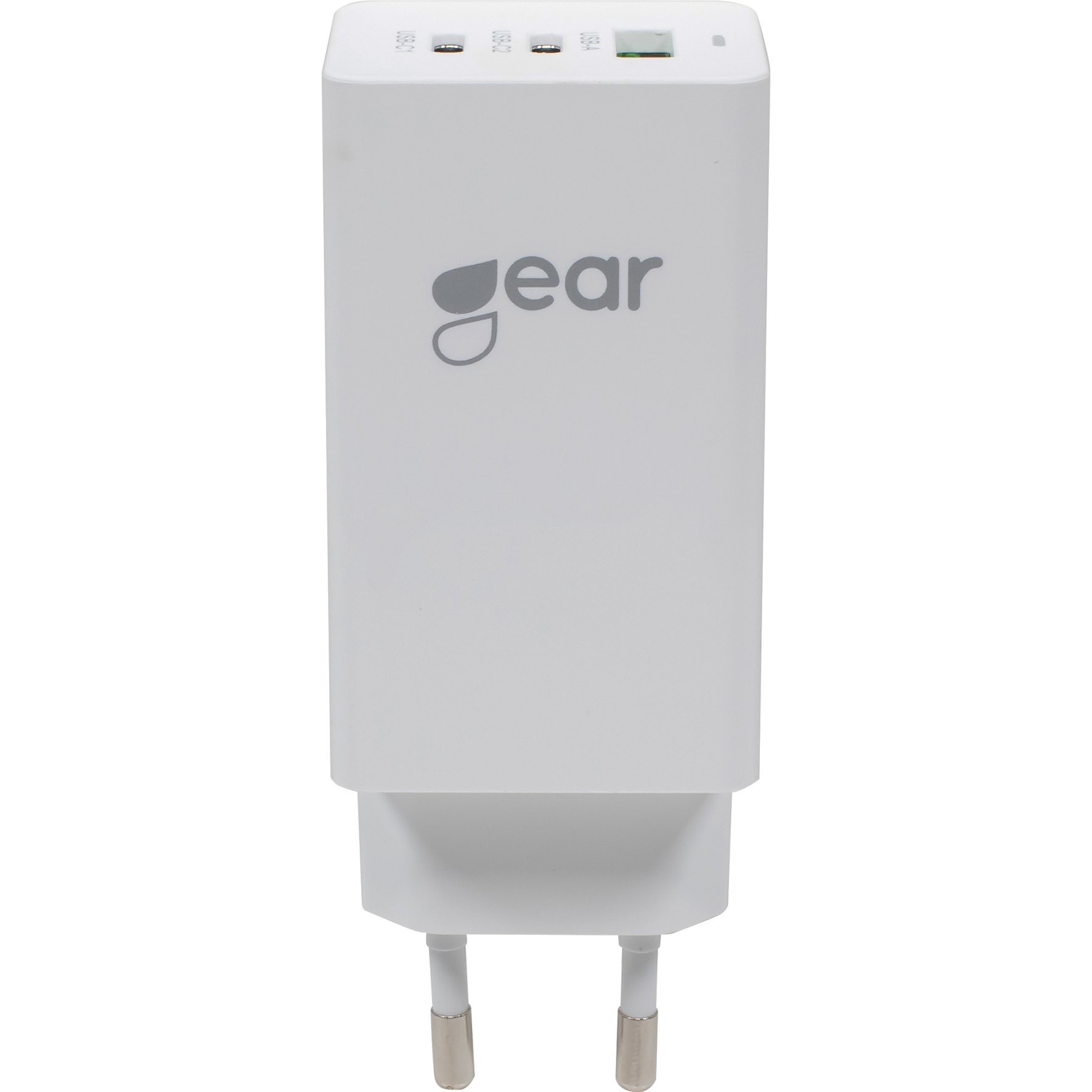 Gear Laddare GAN 220V 2xUSB-C + 1xUSB-A PD 45W + 18W + 3A Vit