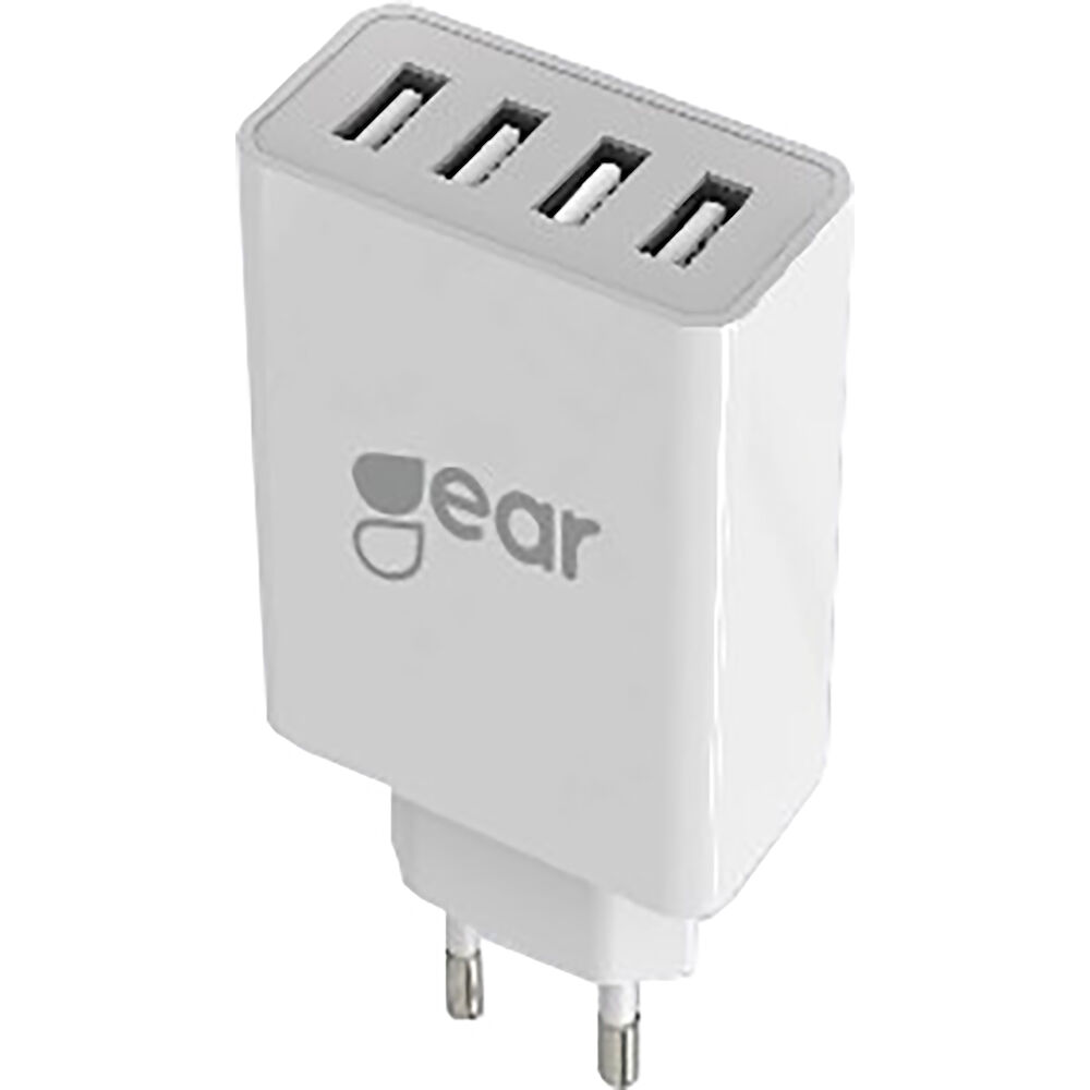 Gear Laddare 220V 4xUSB-A 5A/25W Vit