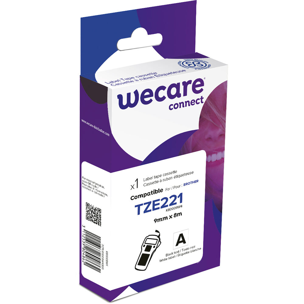 Wecare Märkband TZe svart/vit 9 mm 8 Meter
