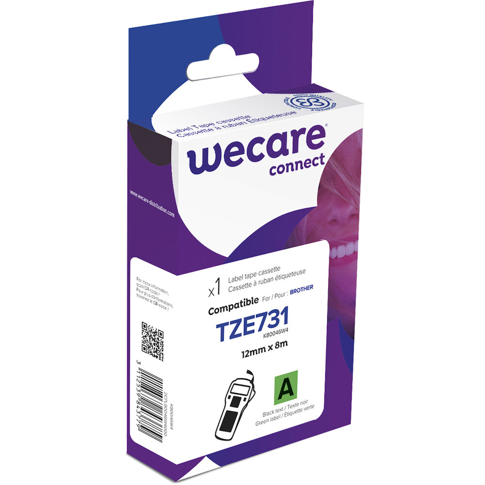 Wecare Märkband TZe svart/grön 12 mm 8 Meter
